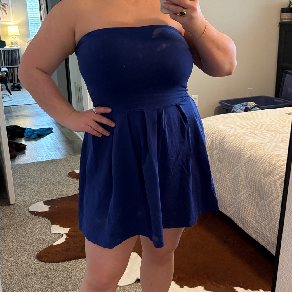 Susana Monaco Elegant Blue Strapless Dress